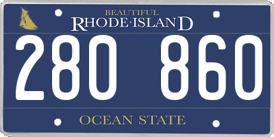 RI license plate 280860