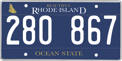RI license plate 280867