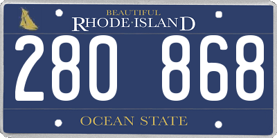 RI license plate 280868