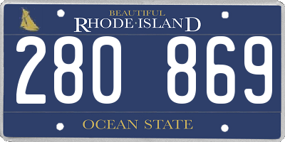 RI license plate 280869