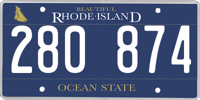 RI license plate 280874