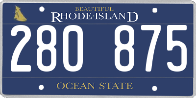 RI license plate 280875