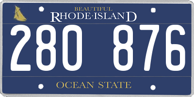 RI license plate 280876