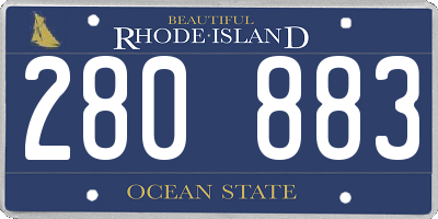 RI license plate 280883