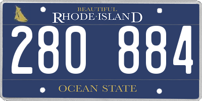 RI license plate 280884