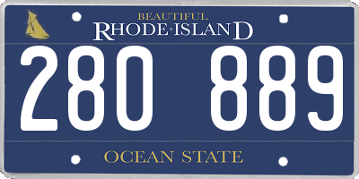RI license plate 280889
