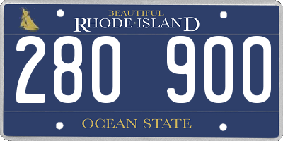 RI license plate 280900