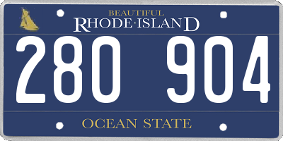 RI license plate 280904