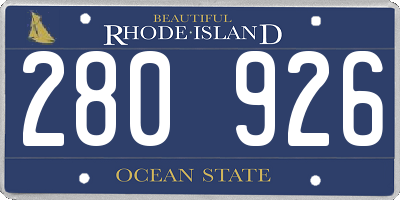 RI license plate 280926