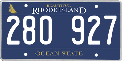 RI license plate 280927
