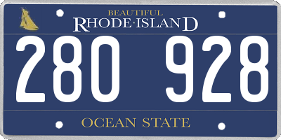 RI license plate 280928