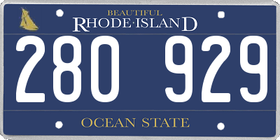 RI license plate 280929