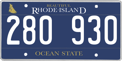 RI license plate 280930
