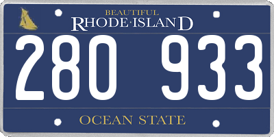 RI license plate 280933