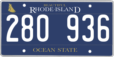 RI license plate 280936
