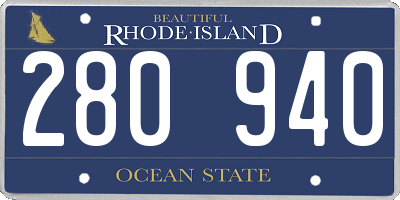 RI license plate 280940