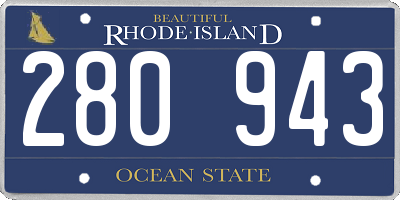 RI license plate 280943