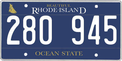 RI license plate 280945