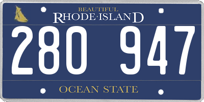 RI license plate 280947