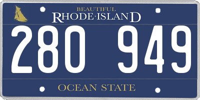 RI license plate 280949