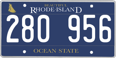RI license plate 280956