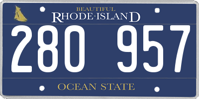 RI license plate 280957