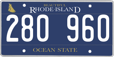 RI license plate 280960