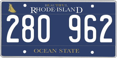 RI license plate 280962