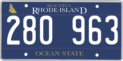 RI license plate 280963