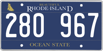 RI license plate 280967