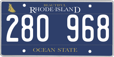 RI license plate 280968