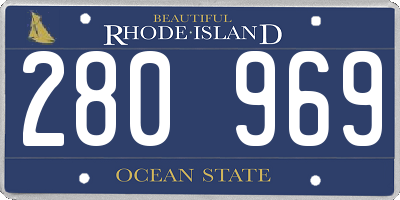 RI license plate 280969