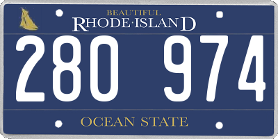 RI license plate 280974