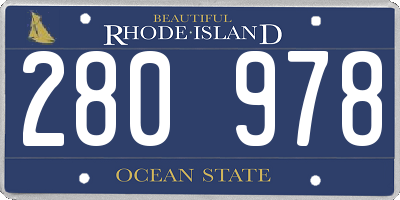 RI license plate 280978