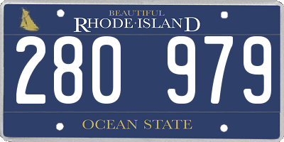 RI license plate 280979