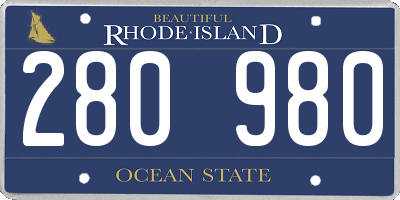 RI license plate 280980