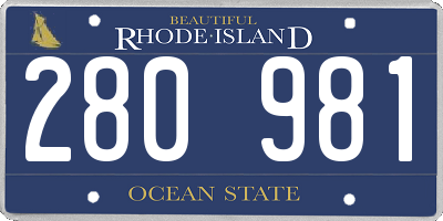 RI license plate 280981