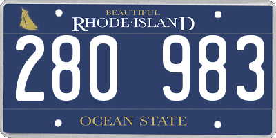 RI license plate 280983
