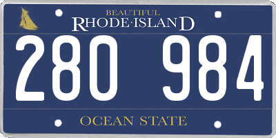 RI license plate 280984
