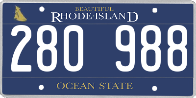 RI license plate 280988