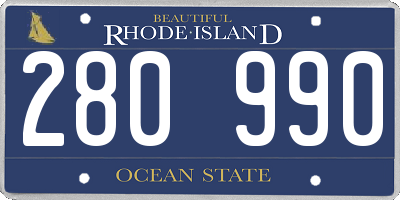 RI license plate 280990