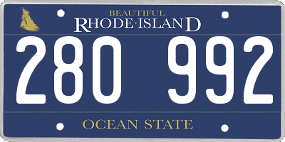 RI license plate 280992