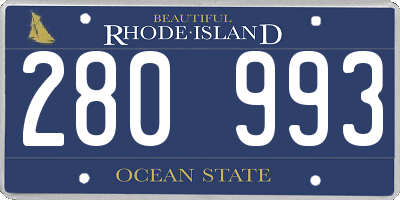 RI license plate 280993