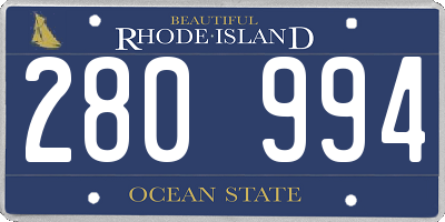RI license plate 280994