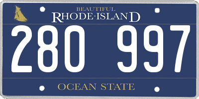 RI license plate 280997
