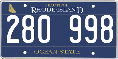 RI license plate 280998