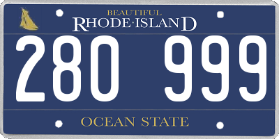 RI license plate 280999