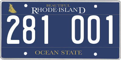 RI license plate 281001