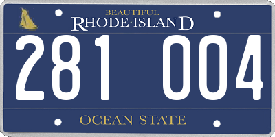RI license plate 281004