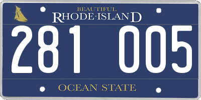 RI license plate 281005